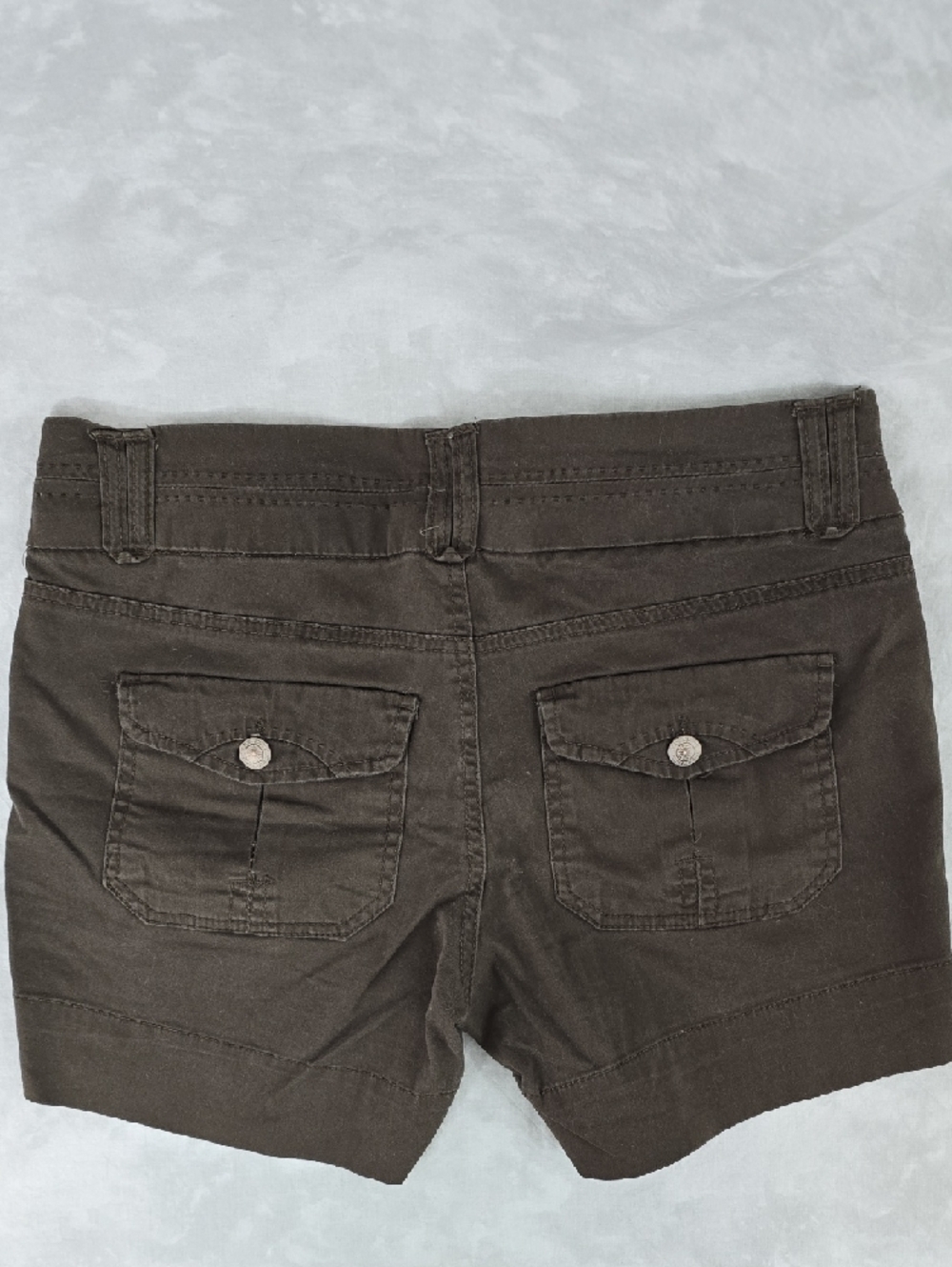 Women's Dark Brown Denim-Style Jean Shorts - Picture 2 of 5